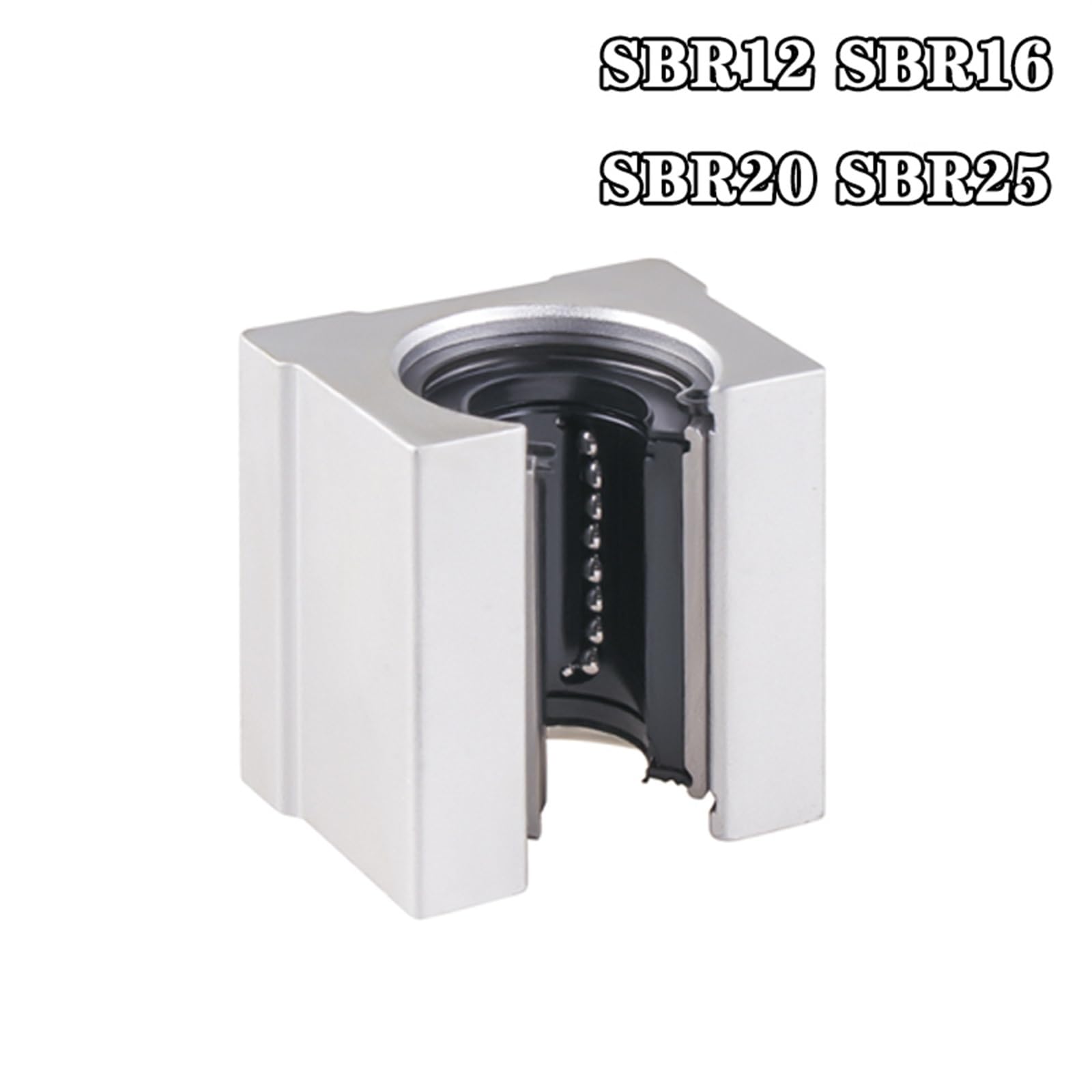 Cuscinetti a blocco cuscinetto, 4 pezzi Blocco scorrevole lineare da 16 mm Blocco albero lineare Carrello Blocco cuscinetto a sfere SBR10UU a SBR25UU(SBR16UU)