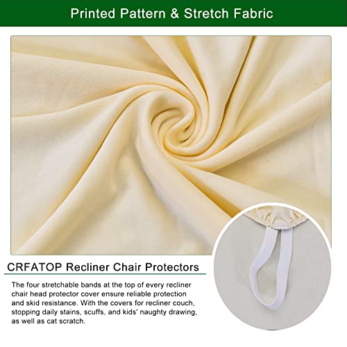 Crfatop Recliner Chair Cover 4-Piece With Pockets 1 Seat Recliner Chair Slipcovers Reclining Slipcovers For Recliner Couch Cover Solid Furniture Protector With Elastic Bottom,B07 #TOP5