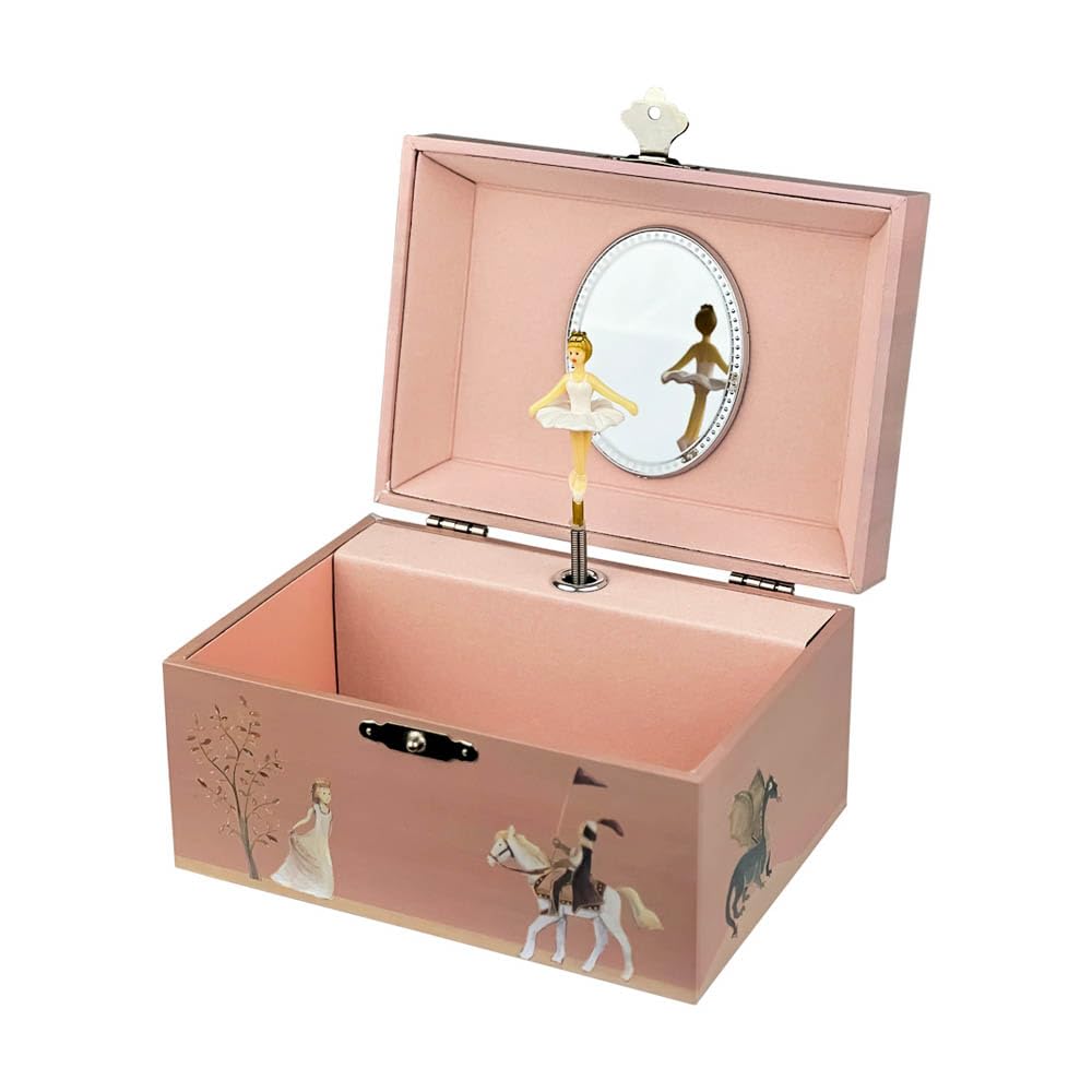 Egmont Toys Musical Jewellery Box - Jewellery Box Hand Crank Music Box "Ballerina" in 6 Designs Mirror & Storage Space, Ideal Gift from 3 Years (Princess)