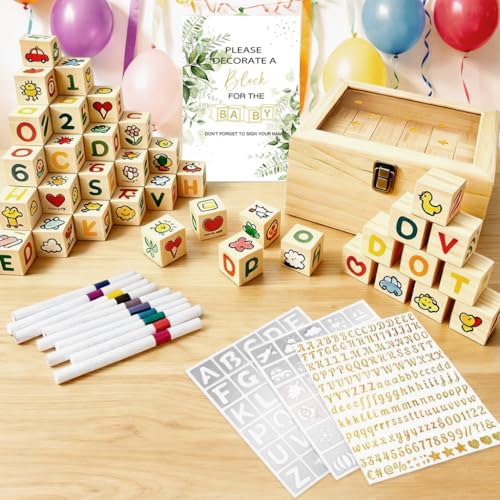 Décoration baby shower bois haut de gamme avec boîte en acrylique transparent design