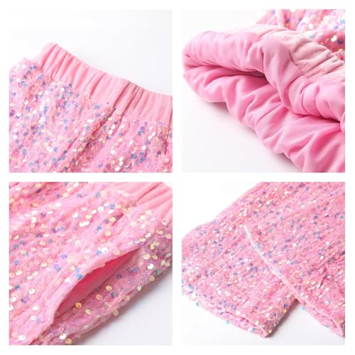 Image of WELAKEN Sequin Casual Pants for Girls with Lining Kids & Little Girl's Sparkling Trousers