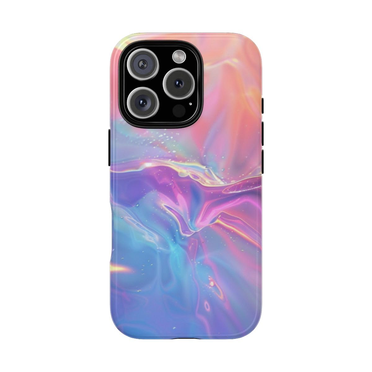 Coque iPhone 16 Pro holographique rigide protection multicolore brillante