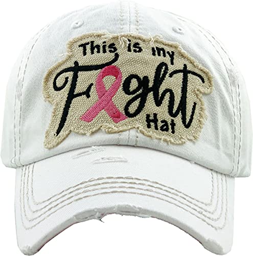 KBETHOS Hats Pink Ribbon Fight Women's Awareness Vintage Baseball Cap (White), One Size