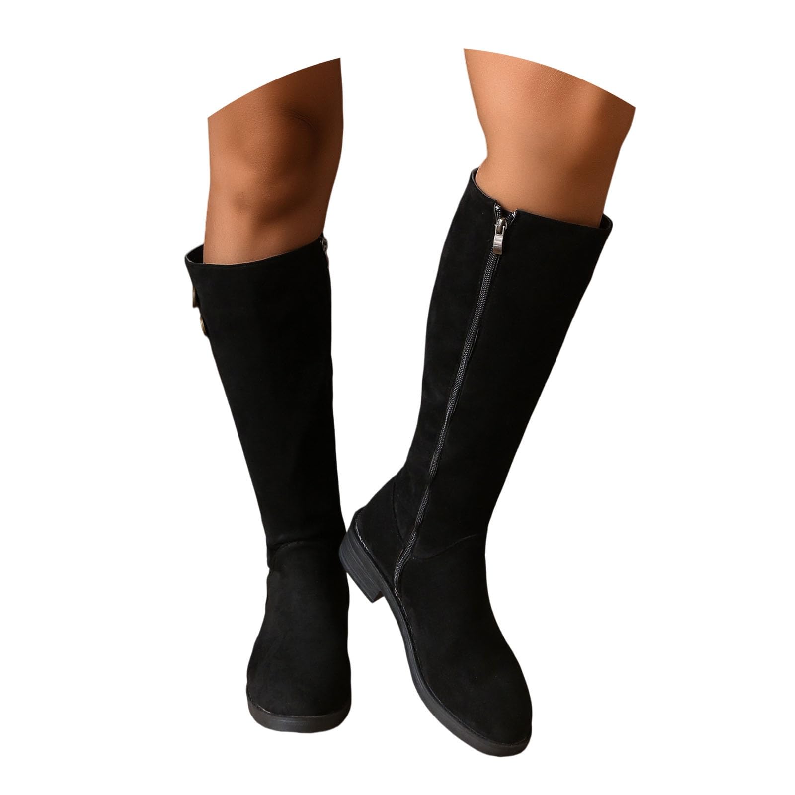 Stivali Da Equitazione Da Donna In Pelle Scamosciata Boots Con Cerniera