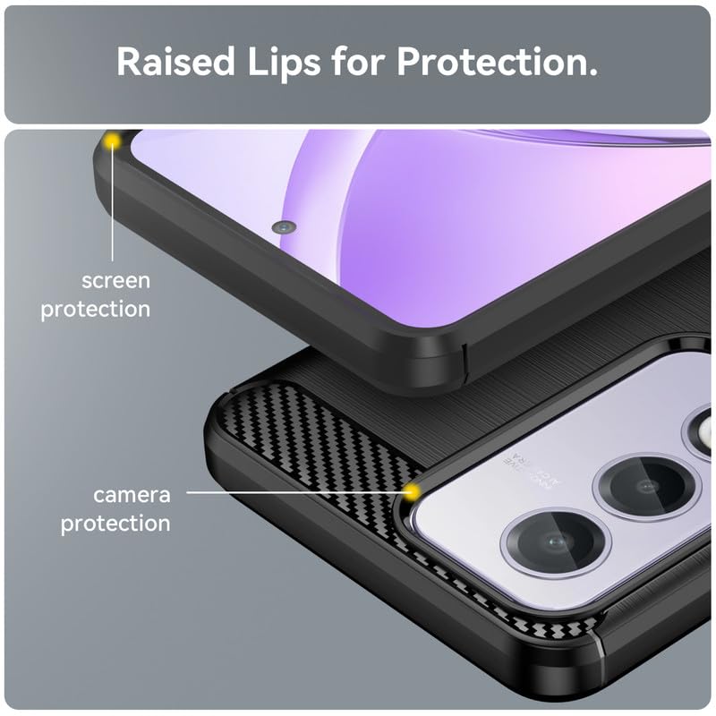 Image of Hybrid Carbon Fiber Back Case for Oppo K12X 5G (Black)