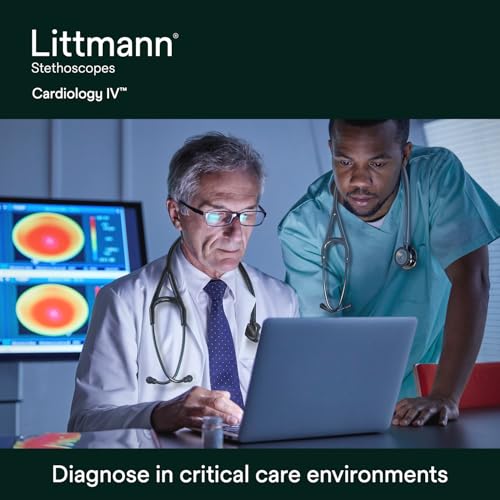 3M Littmann Cardiology IV Diagnostic Stethoscope, 6242, More Than 2X as Loud, Weighs Less, Stainless Steel High Polish Rainbow Chestpiece, 27" Navy Blue Tube, Black Stem, and Headset - image 5