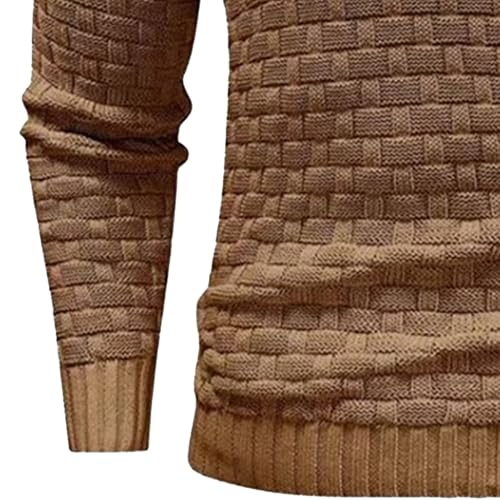 Pull châle chaud homme col montant en maille premium d'hiver