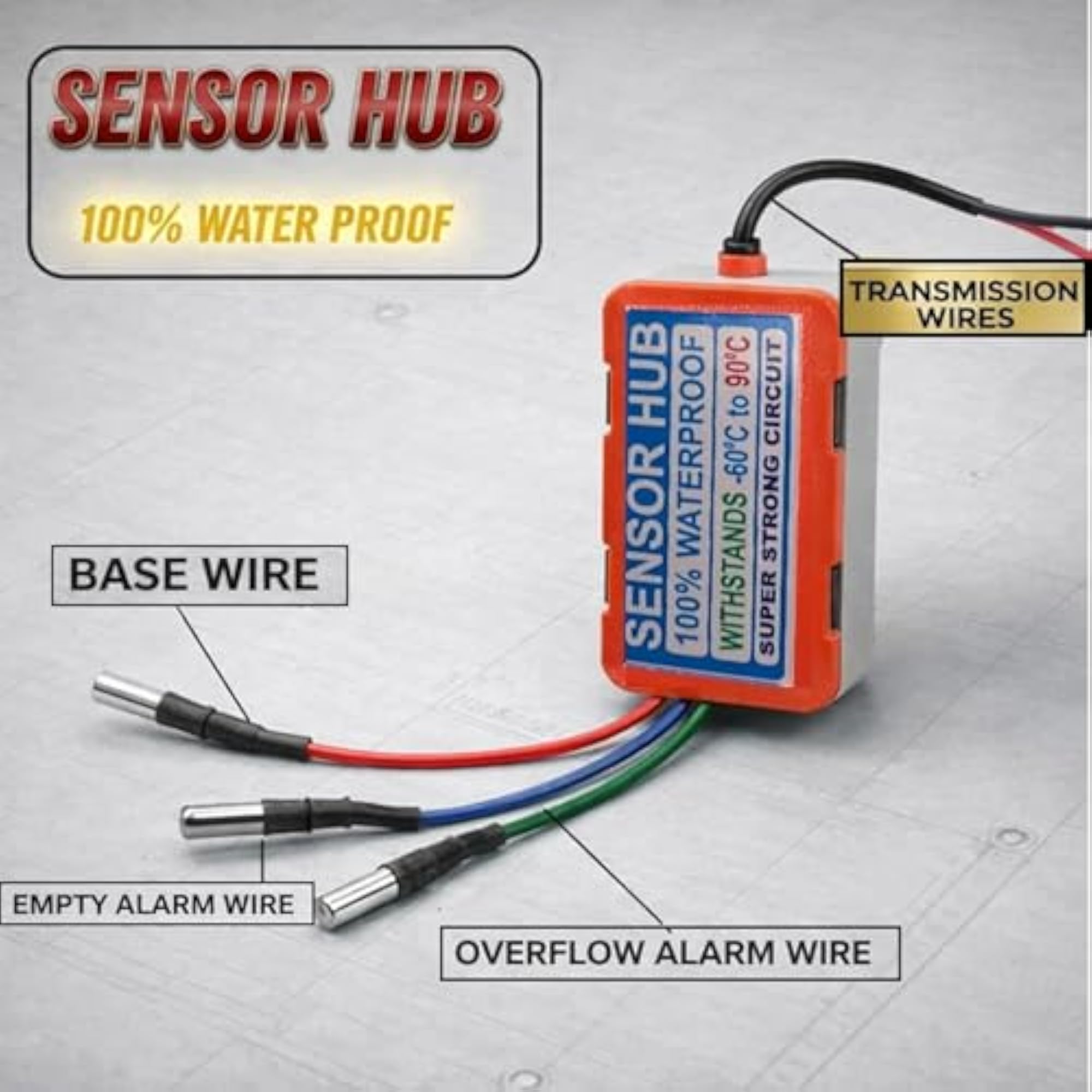 Water Tank Overflow Alarm with Brass Sensor