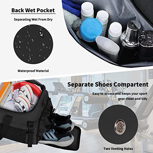 Eackrola OT-SP Large Sports Gym Bag, Travel Duffel Bag thumb #3