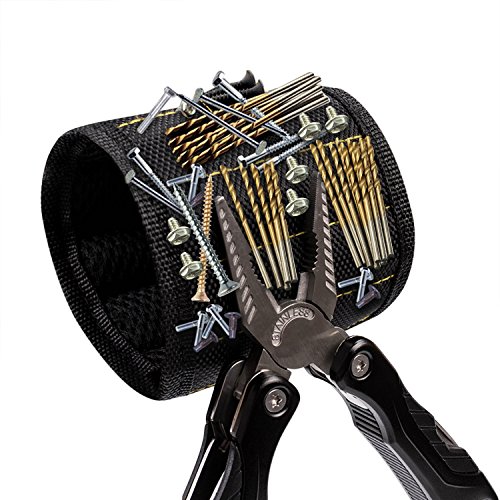 Lopunny Magnetic Wristband with 5 Super Powerful Magnet For Holding Tools Screws, Nails