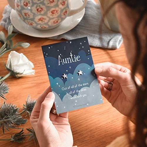 Auntie star earrings | sterling silver gifts for Aunty Great Aunt | birthday card for special Christmas xmas present gift | jewellery from Niece or Nephew