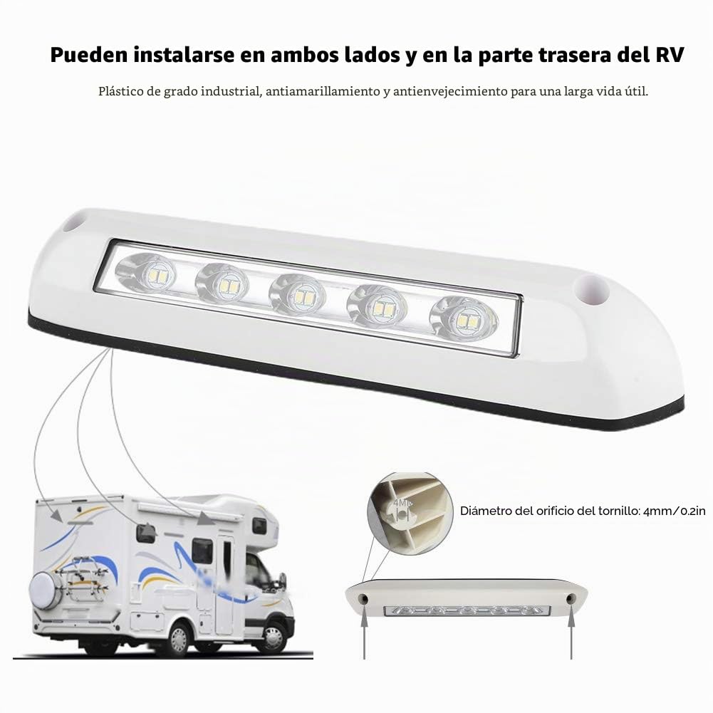 Luz LED para porche RV Luz de servicio exterior 12V / 24V Accesorio de iluminación 8W Luces de toldo impermeables para camiones, autocaravanas, remolques y barcos