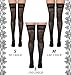 ValueBargain 3 Pairs Lace Knee High Socks for Women, Knee High Stockings with Laces Trim & Fishnet Mesh, over Knees Boot Socks for Lolita Fashion, Black/White/Grey