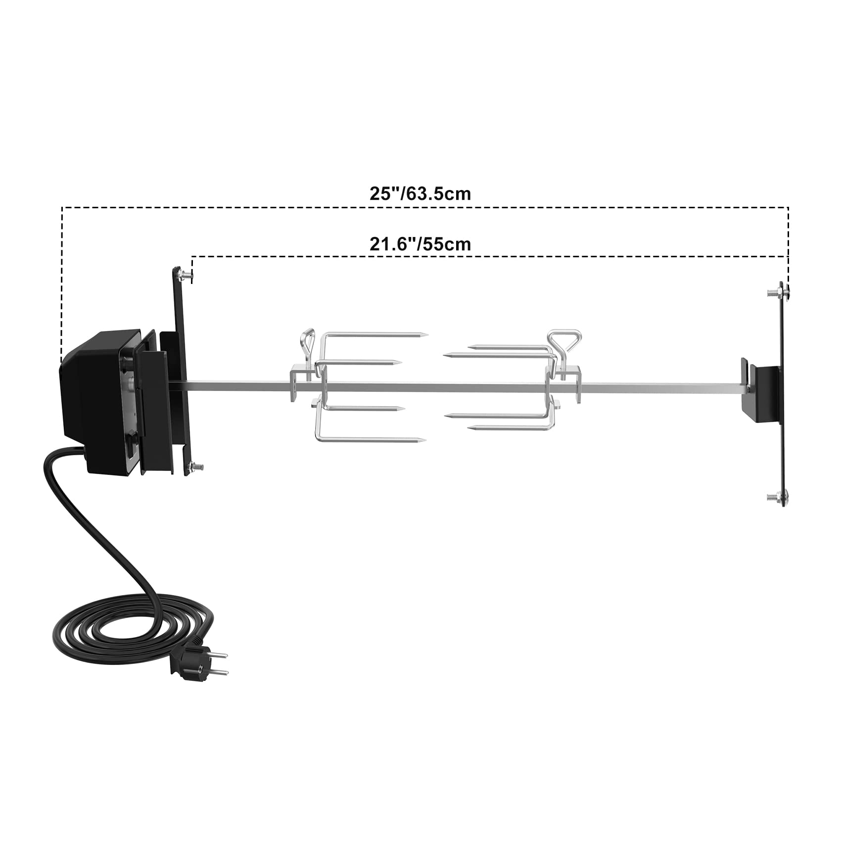onlyfire BRK-6099 Girarrosto per Barbecue in Acciaio Inox per Weber WSM 57 cm Cooker, 220V - 240V