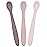 WeeSprout Silicone Baby Spoons - First Stage Infant Feeding Utensils With Soft-Tip, Bendable Kitchenware for Parent & Self-Feeding, Ultra-Durable, Dishwasher Safe, Travel Case, Set of 3