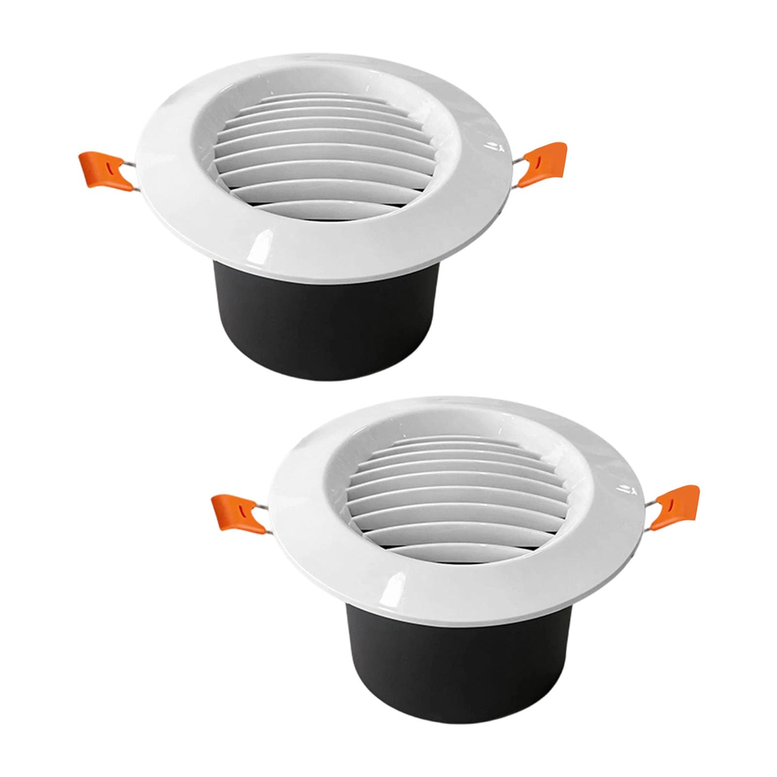 Uikios Straight Louvers 2Pcs Adjustable Round Vent Grilles 7.3Cm For Indoor Outdoor Ventilation Grilles