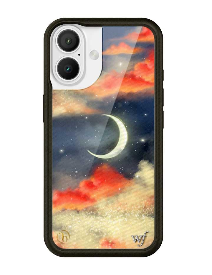 Image of Wildflower Cases - Compatible with iPhone 16 | Protective Black Bumper, 6.5ft Drop Test Certified, Women Owned Small Business | Moon Aesthetic Trendy | Collab - Orebella