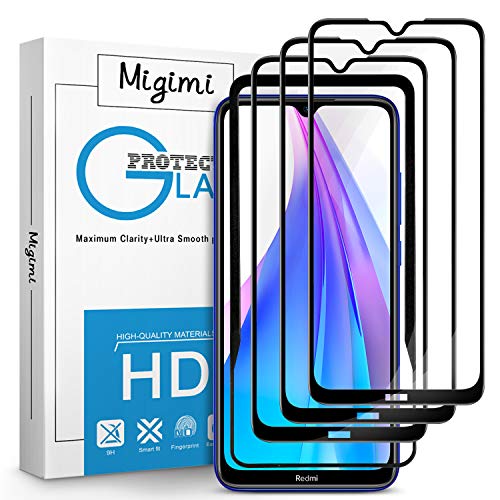 Migimi Protector de Pantalla para Xiaomi Redmi Note 8T, [3 Pack] Vidrio Cristal Templado, [9H Dureza] [Anti-Huella] [Sin Burbujas] HD Film Cristal Templado para Xiaomi Redmi Note 8T