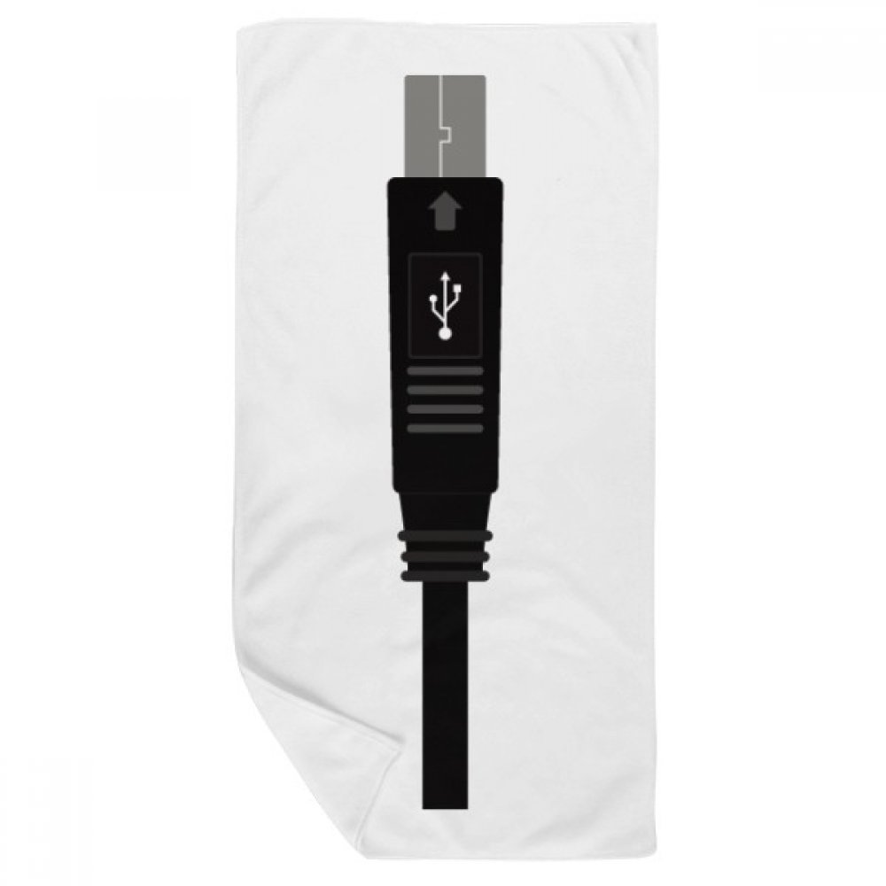 Serviette douce motif câble noir 35x70cm