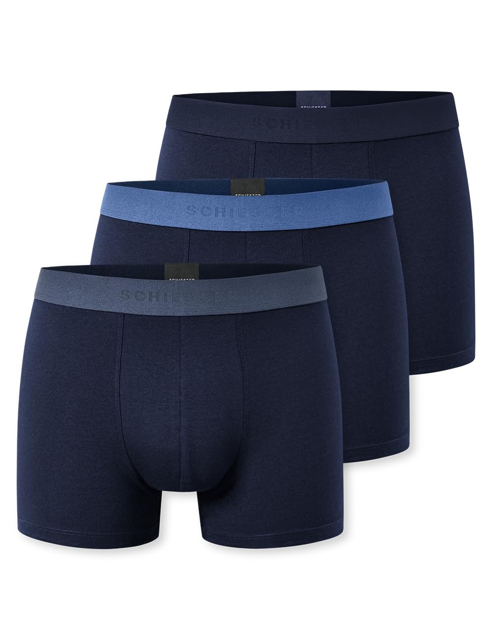 SCHIESSER Boxershorts 3er Pack – Boxershorts, 95/5, Bio-Baumwolle, Blau, XL