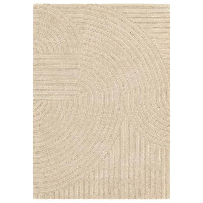 Image of Hand Tufted Modern Design Exported Collection High Low Pattern Wool Carpet for Living Room, Bedroom & Hall (Beige, 8 x 11 Feet)