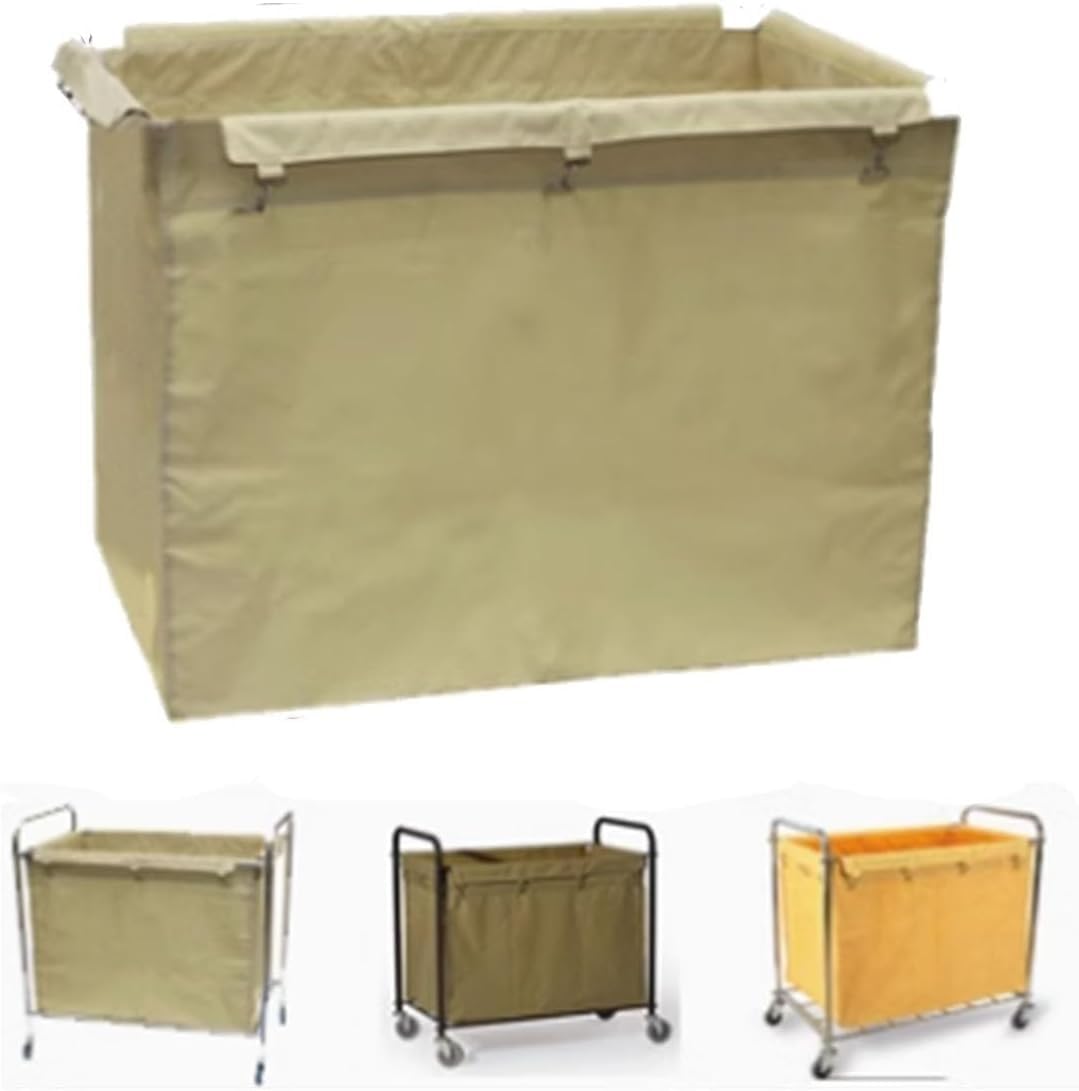 Bolsa impermeable para carrito de lavandería de 400 l, cubierta de tela Oxford extraíble con ganchos para cesta de ropa sucia comercial de 90 x 65 x 80 cm, solución de limpieza resistente verde claro