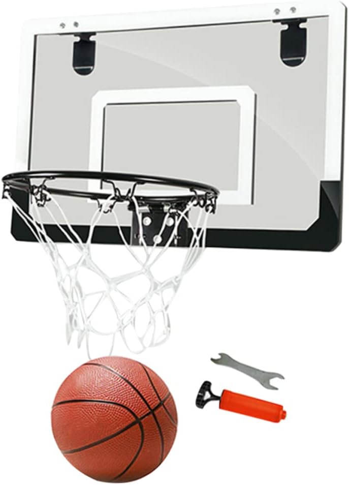 1pc Mini Door Hanging Basketball Board Suspension Design Easy to Install Backboard for Home Office Use for Indoor Black