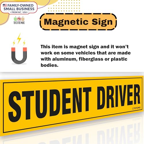 image for TOTOMO Student Driver Magnet for Car - Large 12