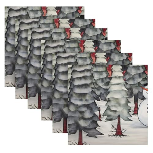 Servilletas de tela navideñas multicolor 20x20 pulgadas pack 6 miniatura 2