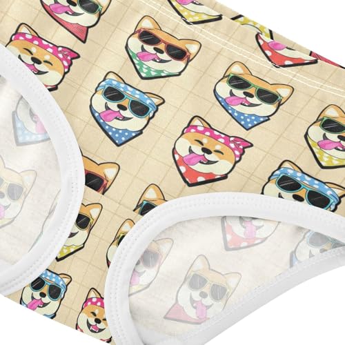 Joisal Durable Toddler Girls Underwear 2t Cotton Panties Little Girl Cute Cartoon Shiba Inu Dog Briefs Kids Undies4