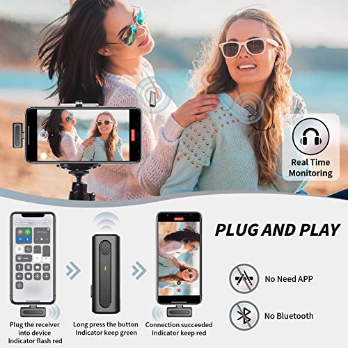 2 Pack Wireless Lavalier Microphones For Iphone Ipad, Leereel Dual Lapel Mics With Charging Case For Vlog Youtube Tiktok Interview Live Stream Video Recording - Plug-Play No App & Bluetooth Needed #TOP3