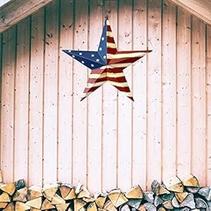 rainbow handcrafts Rustic Metal 3D Barn Star Patriotic Wall Decor American Flag Wall Star July 4th Country Americana Patriotic Wall Ornament,Outdoor Decoration 12 Inches rainbow handcrafts Rustic Metal 3D Barn Star Patriotic Wall Decor American Flag Wall Star July 4th Country Americana Patriotic Wall OrnamentOutdoor Decoration 12 Inches