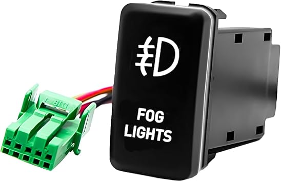 12 V Fog Light Push Button Compatible with 4Runner Hilux, White