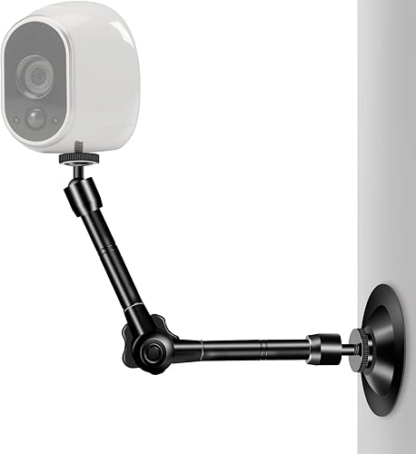 Miniatura 4 de UYODM Paquete de 2 soportes articulados de montaje en pared con brazo mágico compatible con cámaras de videocámaras CCTV POV, luz LED, lámpara de