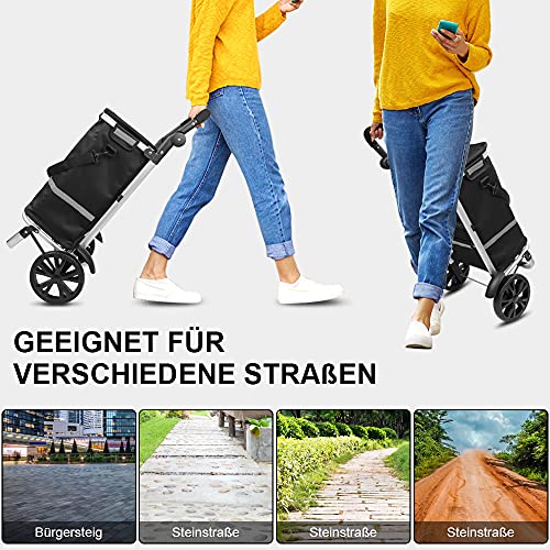 YOLEO Einkaufstrolley 45L, Klappbarer Einkaufswagen mit großen Rädern, Einkaufsroller, Abnehmbare & wasserdichte… – Bild 6
