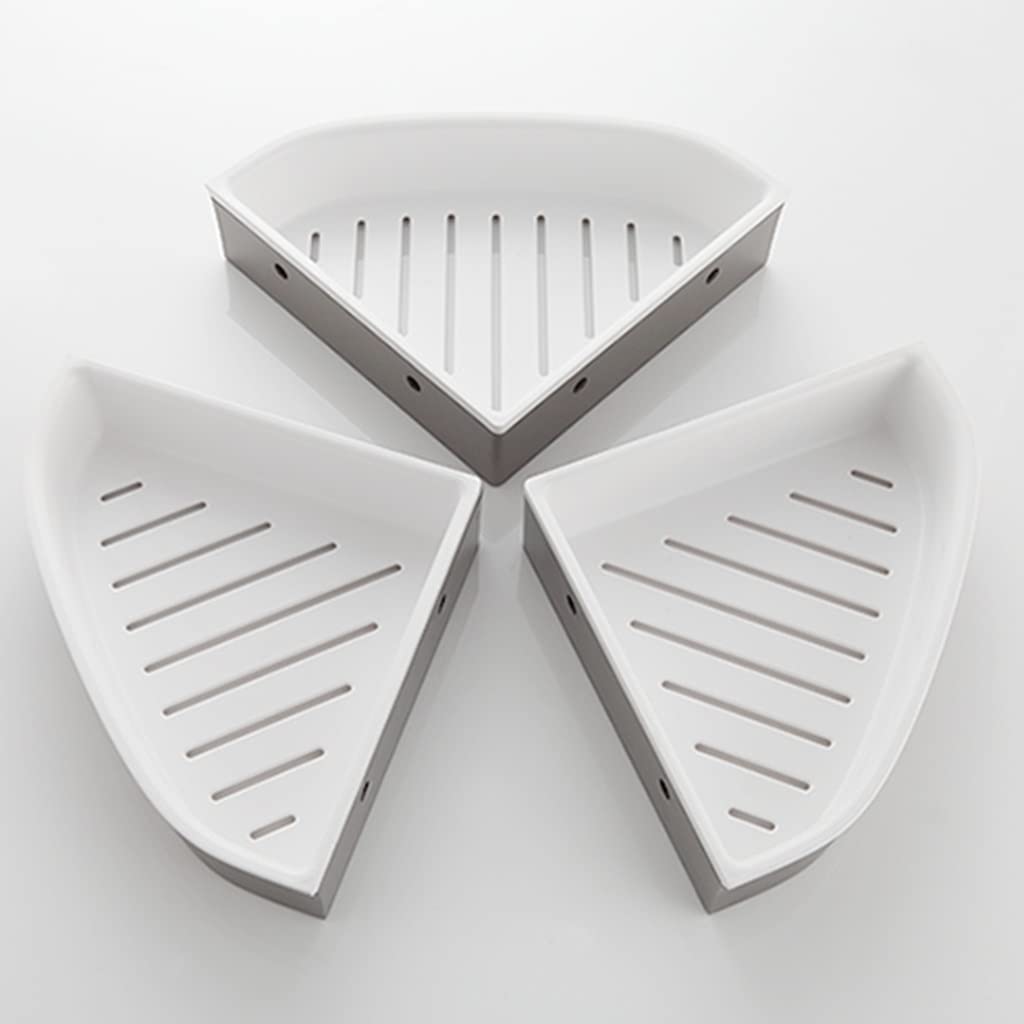 Estante De Baño Triangular De Pared, Estante De Almacenamiento Dividido De Plástico para Baño, Fácil De Limpiar, para Ducha Y Cocina(Estilo 1-Doble Capa)