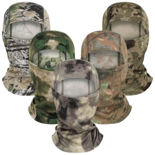 Besforta 5PCS Camo Balaclava Ski Face_Mask Full Face_Mask Couverture Anti-Vent UV pour Hommes Femmes extérieur