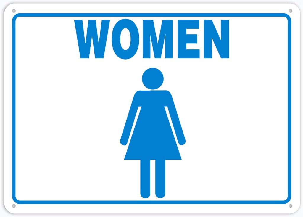8"x12" Tin Metal Sign - Restroom Sign Women - Decorative Plate For Shop, Yard, Garage, Outdoor Wall