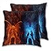 Lot de 2 housses de coussin carrées en polyester pour canapé, lit, voiture, café, fête, 40 x 40 cm