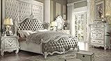 Acme Versailles Bedroom Set with Queen Bed, Nightstand, Dresser and Mirror