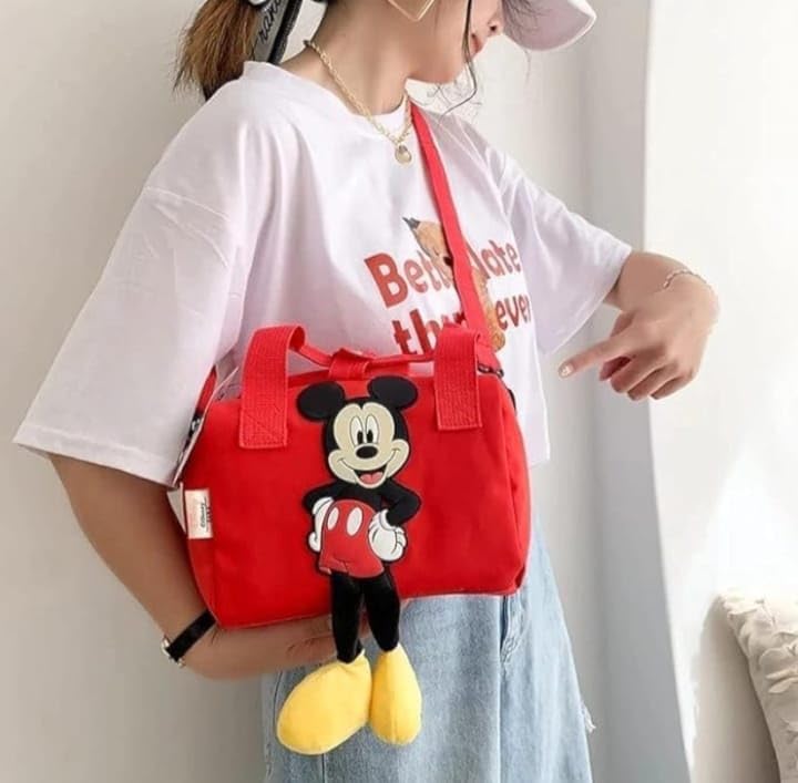 Mickey Cartoon Waterproof Duffle bag Sling bag Single Pocket Crossbody Bag for Girls teens Messenger Bag Shoulder Bag Duffle Bag for Picnic,cabin travel bag best return gifts-image-21