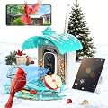 Smart Bird Feeder with Camera, AI Identify Birds Species Solar Powered, 2K HD Video Bird House with Camera, Instant Arrival Alerts, Waterproof Squirrel Proof, Gift for BirdLovers, 2.4GHz WiFi, Blue