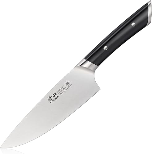 Cangshan HELENA Series Cuchillo de chef forjado de acero alemán (negro, 6 pulgadas)