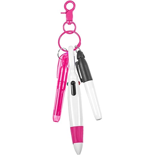 THE STYLE SUTRA Pen with Carabiner Clip Nurses Day Gift Multipurpose Shuttle Pen Retractable Rose red