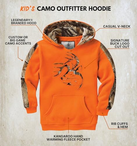 Image of Legendary Whitetails Kids' Pullover Hoodie Camo Sweatshirt Comfy V-neck Design