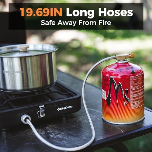 KingCamp 2 Burner Camping Stove,Portable Folding Stove with 20000 BTU,Backpacking Camp Stove for Outdoor Cooking,2 Adjustable Burners & Piezo Ignition for BBQ Hiking Backpacking Camping - Image 7