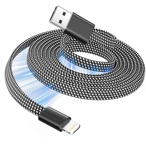 Magtame Magnetic Lightning Cable Coil 1m MFI certifié chargeur câble charge rapide plat rétractable i -Phone fil tressé pour voiture compatible avec i -Phone 14 13...