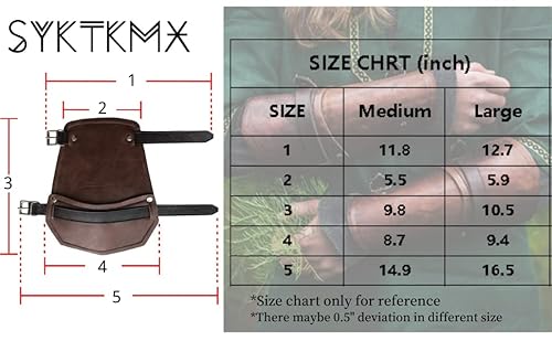 Syktkmx Faux Leather Armor Gauntlet Bracers Viking Gauntlet Wristband Medieval Costume Arm Cuff Punk Gothic Vambraces #TOP4