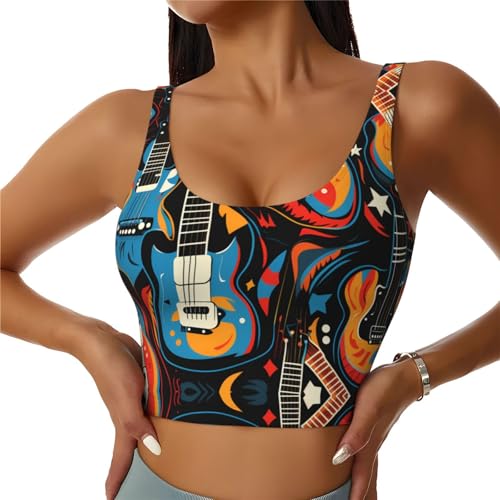 Gilet de sport pour femme HYTTER Guitars sans manches au motif artistique original