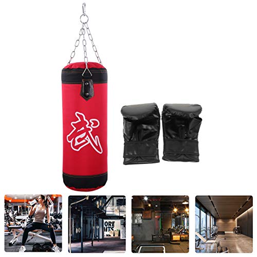 Conjunto de saco de pancada e luvas de boxe BESPORTBLE, saco de treinamento vazio com correntes de 6